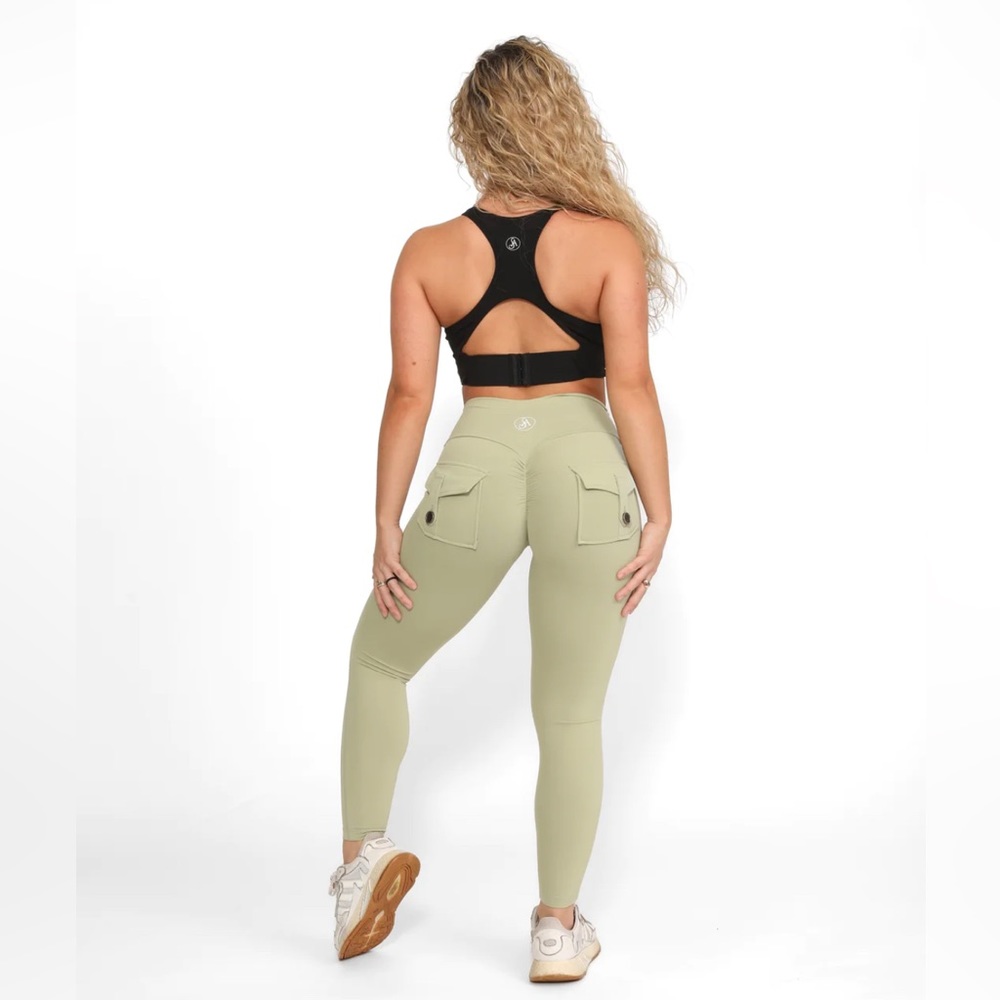 Allure the Brand scrunch butt pocket leggings Pchee Bum soft Green size L